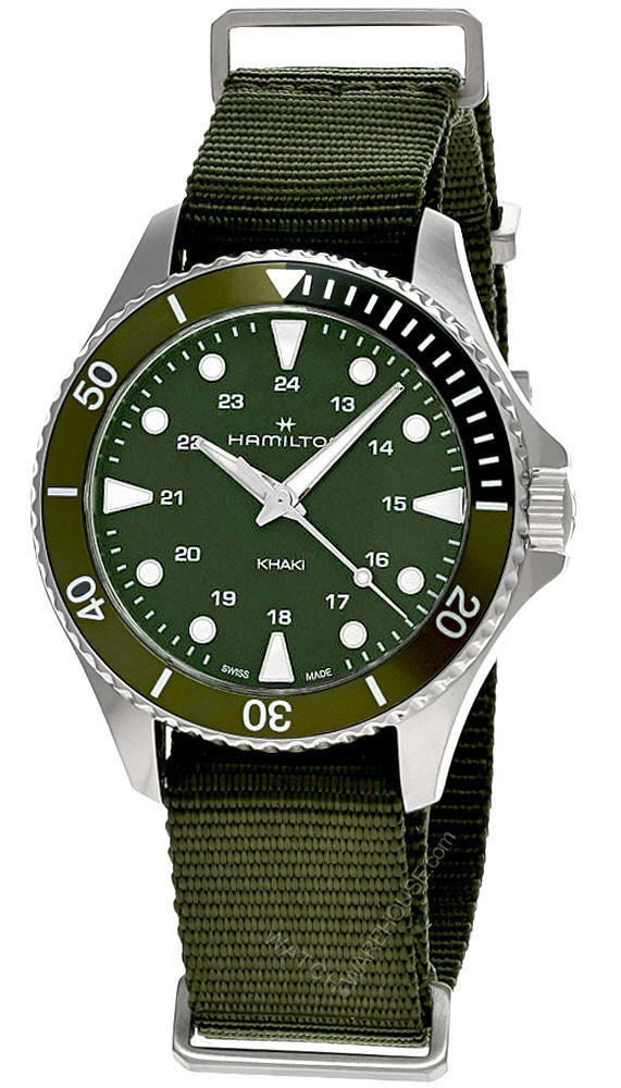 HAMILTON Khaki Navy Scuba 37MM Quartz Green Dial Men's Watch H82241961