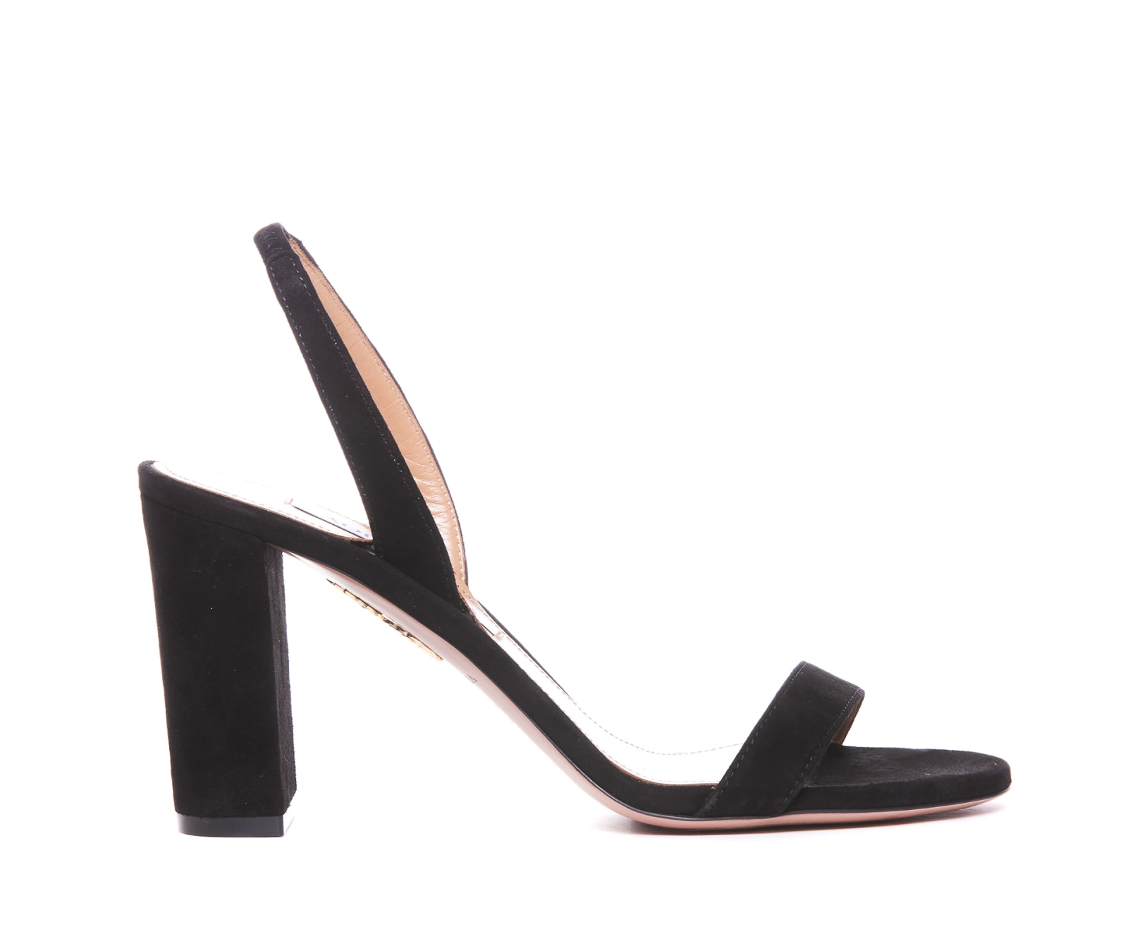 Aquazzura Nude Block Sandals