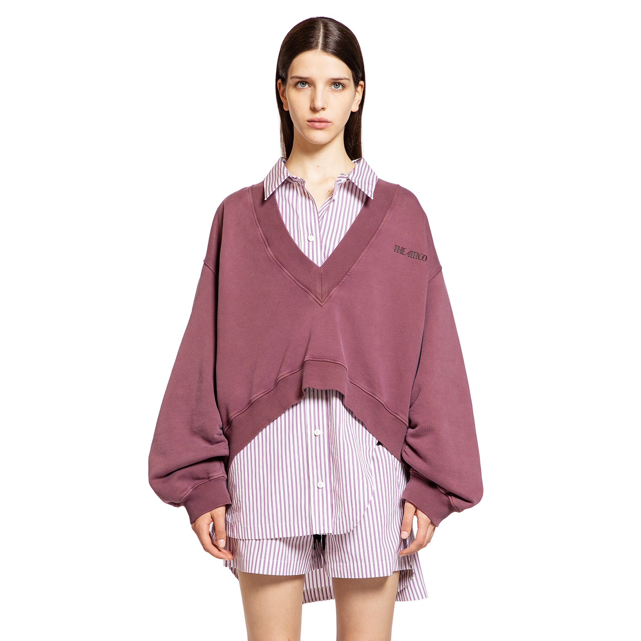 THE ATTICO WOMAN PURPLE SWEATSHIRTS