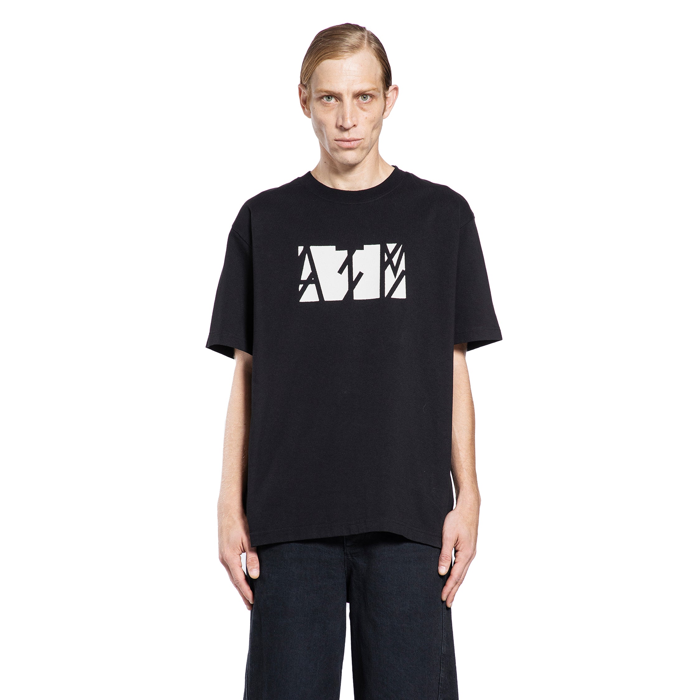 44 LABEL GROUP MAN BLACK T-SHIRTS & TANK TOPS