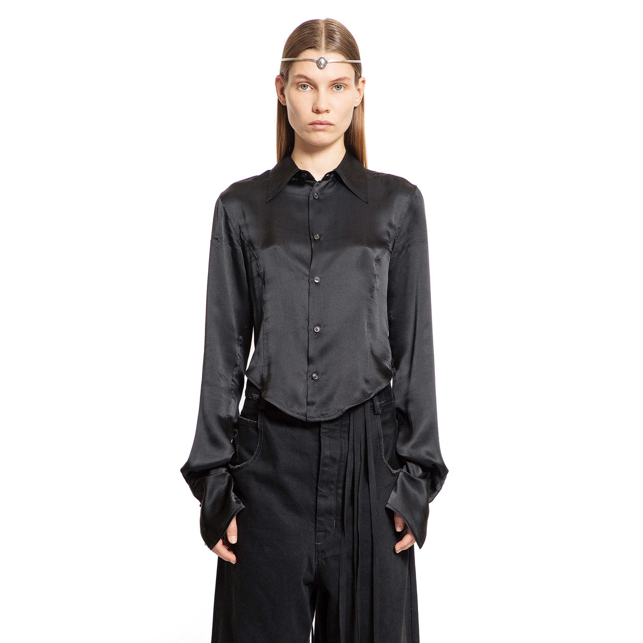 ANN DEMEULEMEESTER WOMAN BLACK SHIRTS