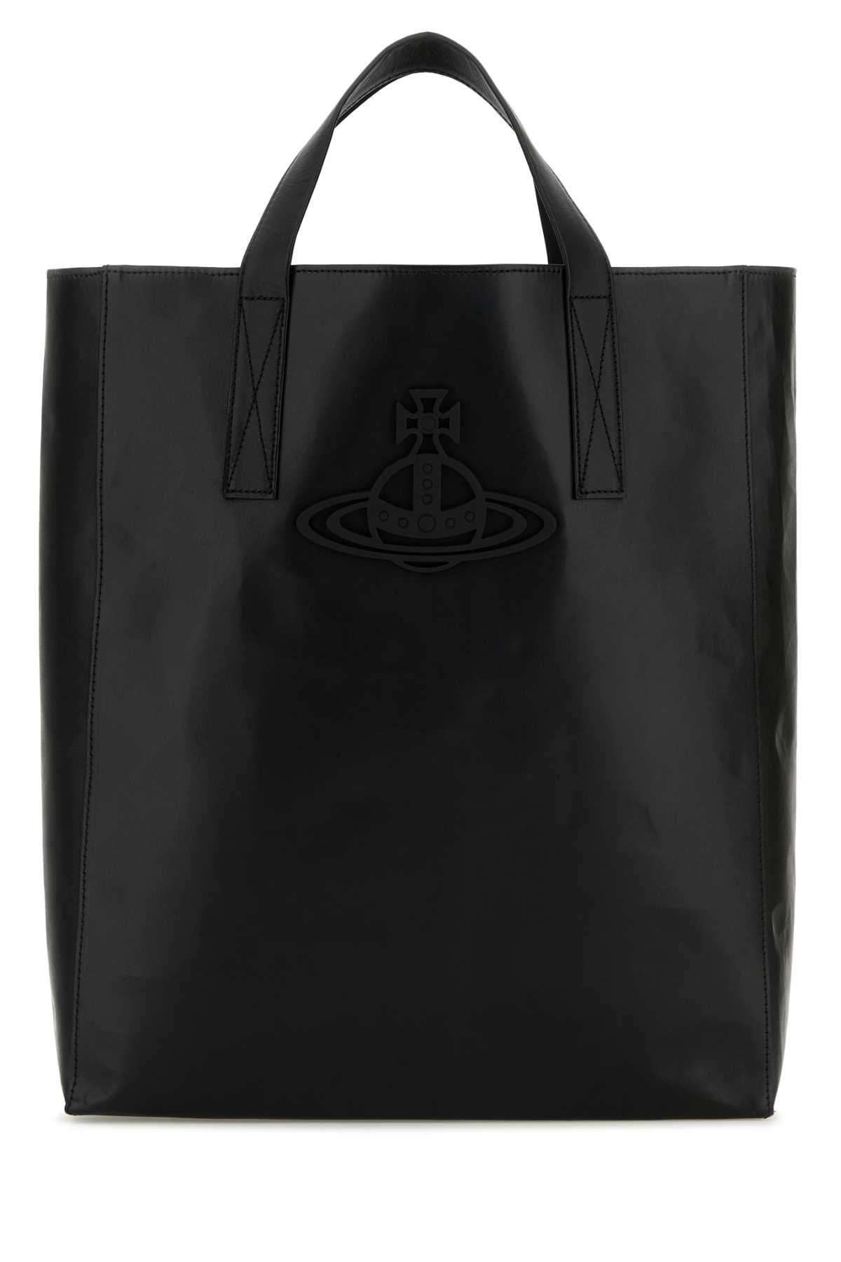 Vivienne Westwood 黑色皮革中号Sarah购物袋