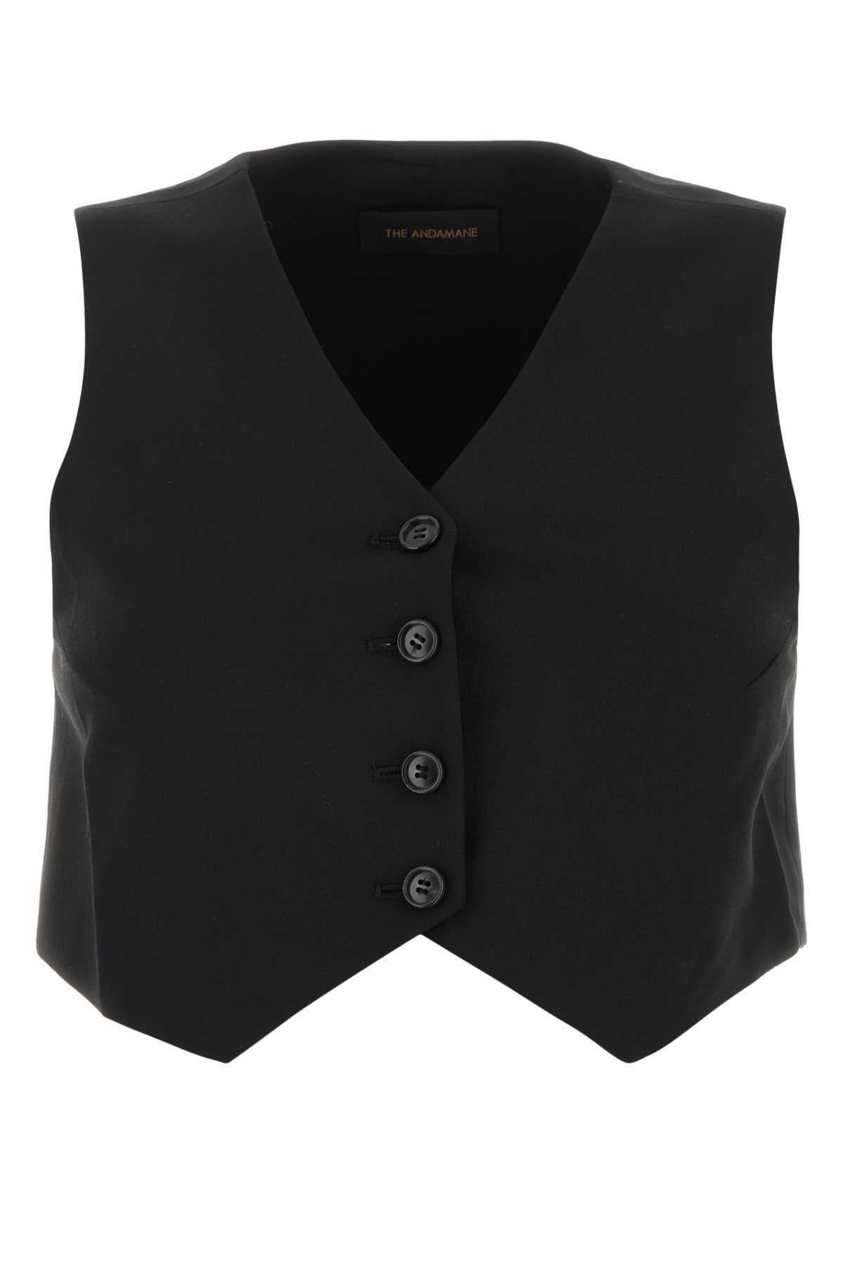 The Andamane Black Stretch Polyester Blend Vest