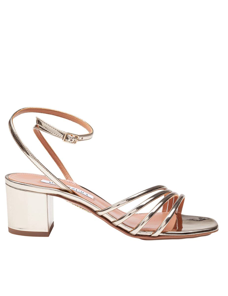 Aquazzura 镜面皮革凉鞋