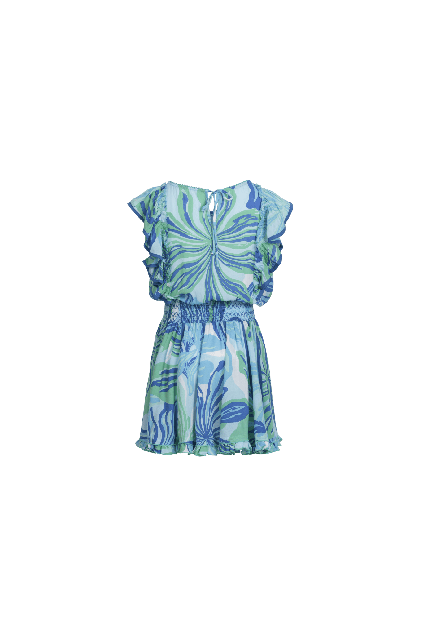Mini Dress Kikka for girls - Blue Seaweed