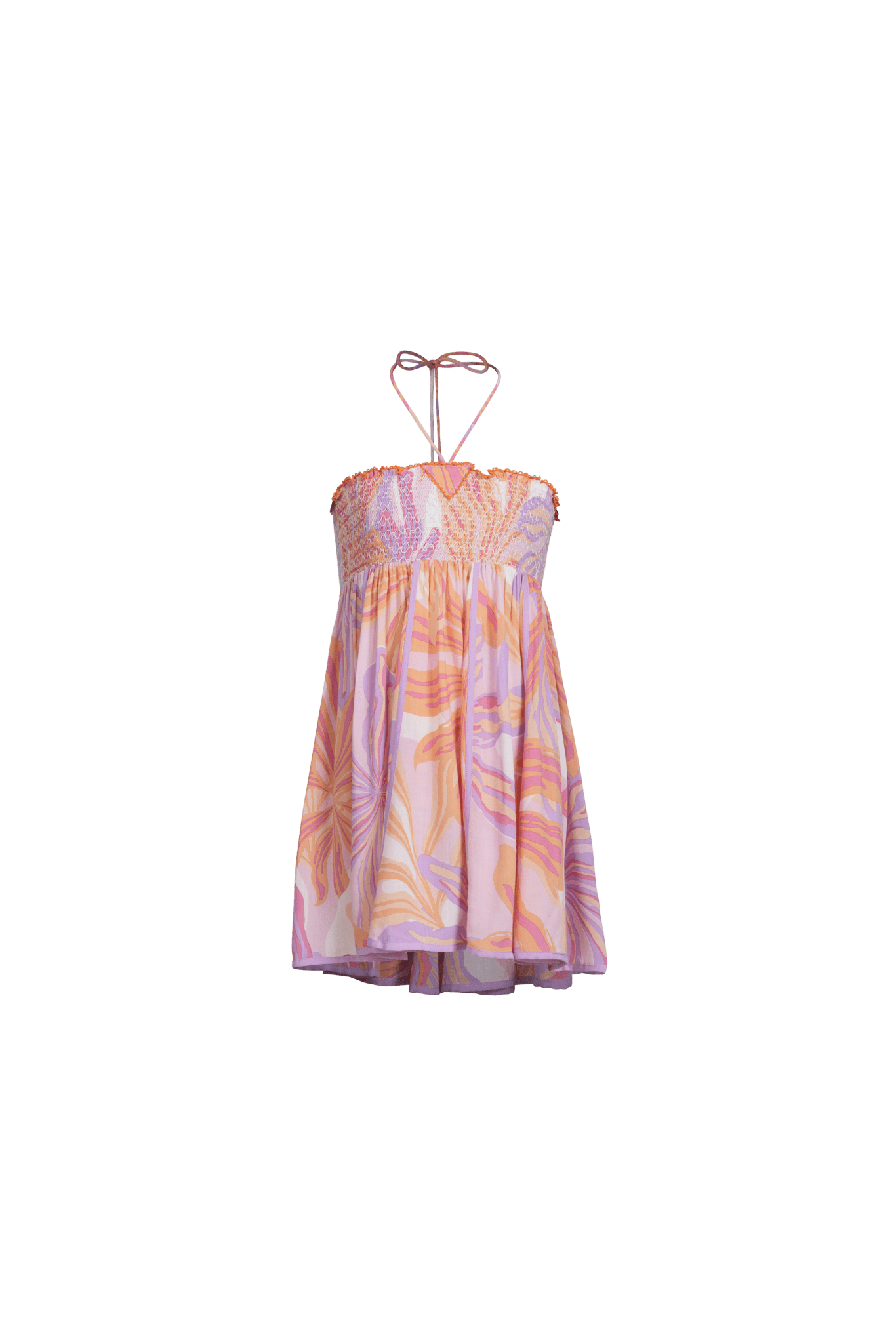 Mini Dress Cycas for girls - Pink Seaweed
