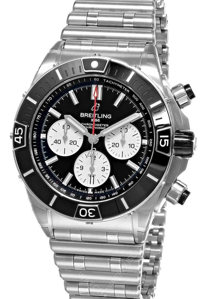 BREITLING Super Chronomat B01 SS 44MM Black Dial Men's Watch AB0136251B1A1