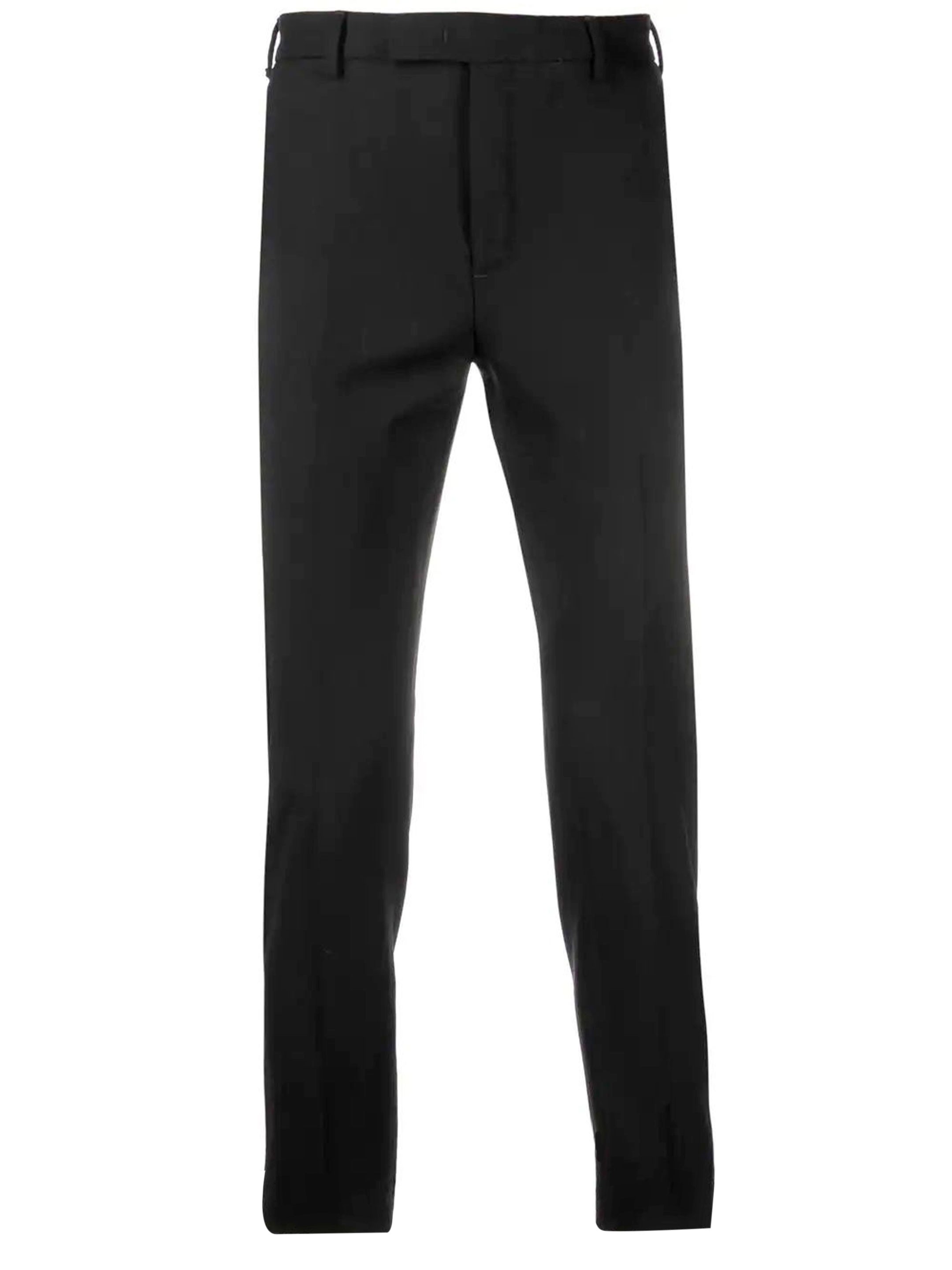 Black wool trousers