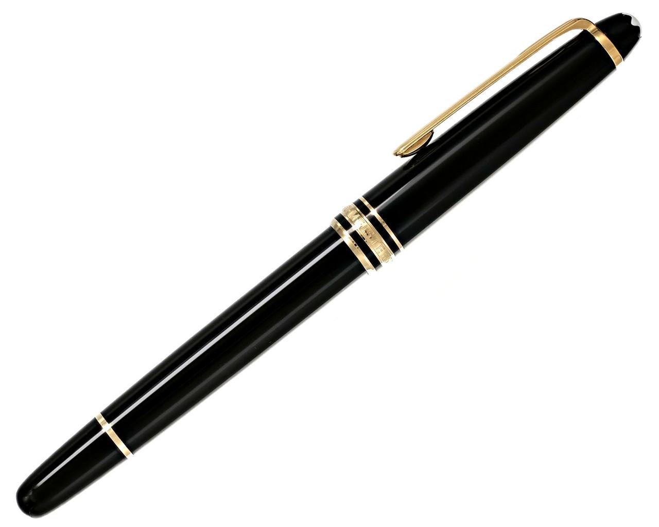 MONTBLANC Meisterstuck Platinum-Coated Black/Gold Classique Rollerball Pen With Pocket 5cc MB130449