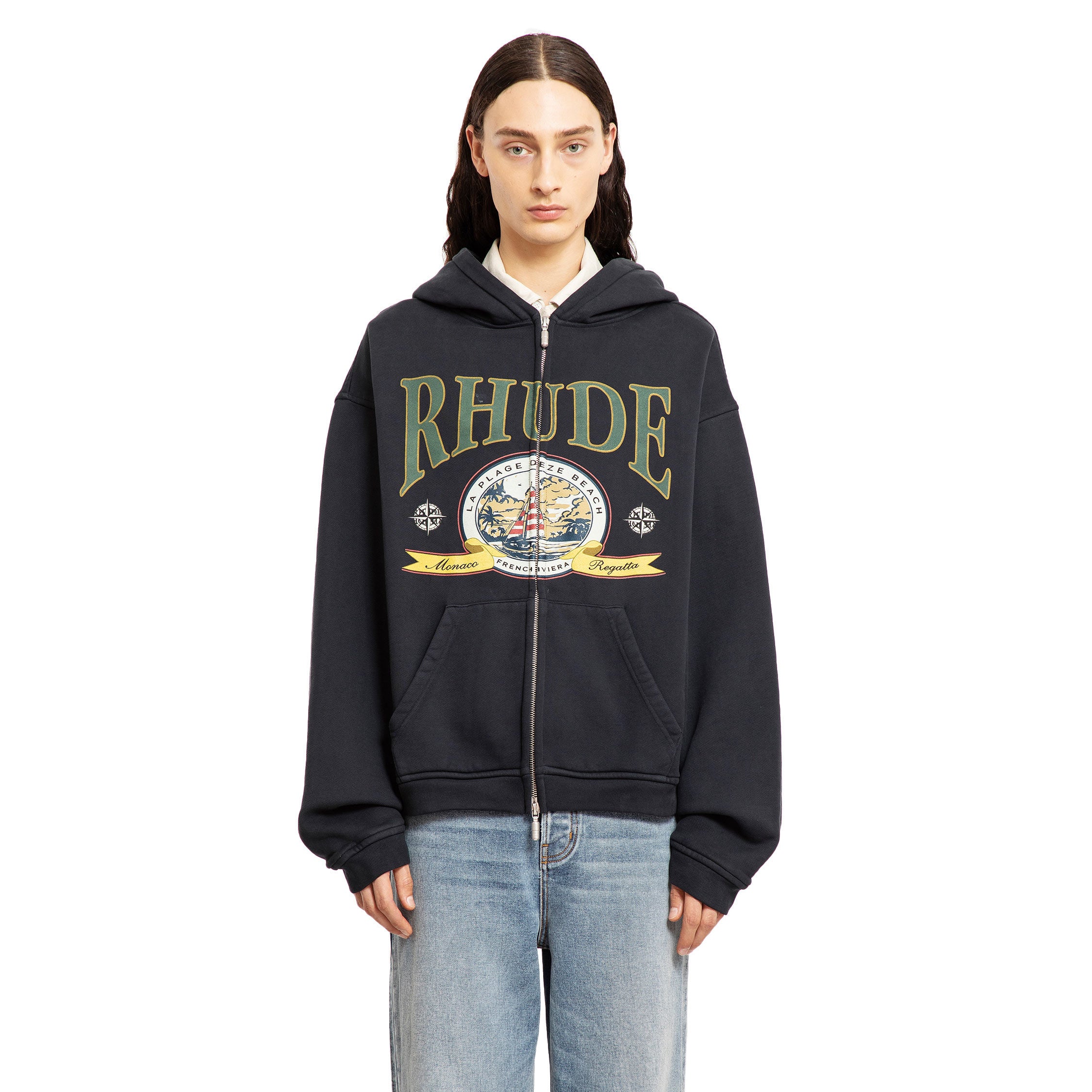 RHUDE MAN BLACK SWEATSHIRTS
