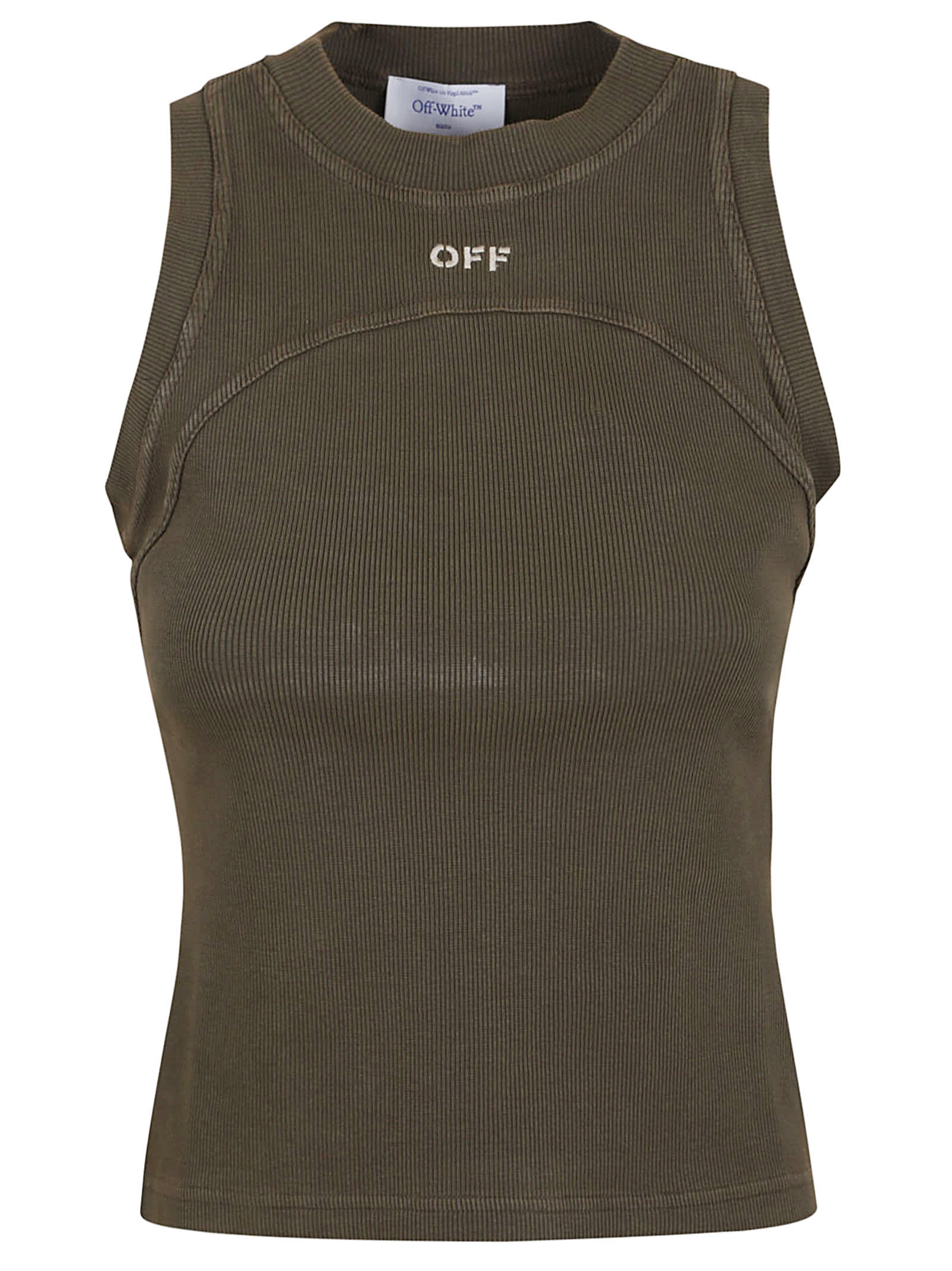 Off-White Off Stamp Rib Round Tank Top