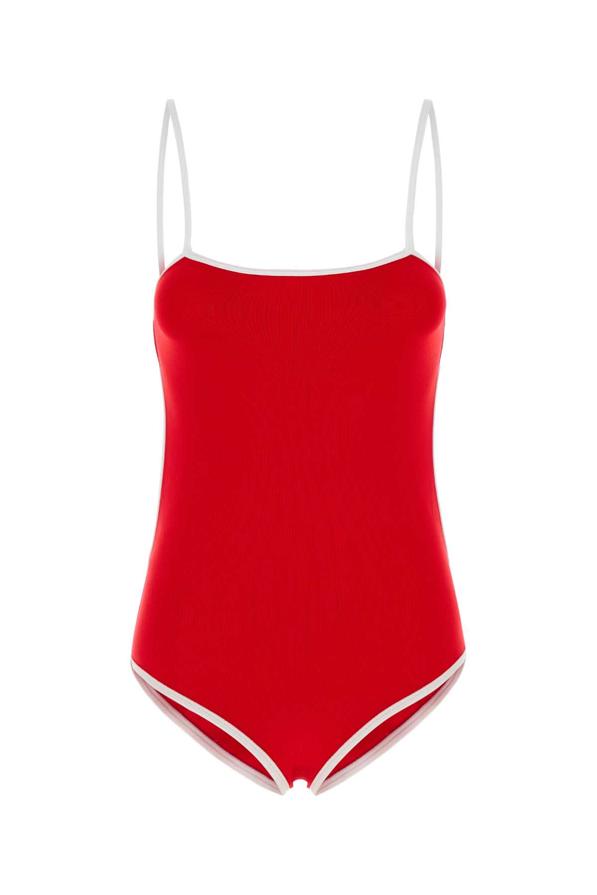 Miu Miu Red Stretch Nylon Swimsuit