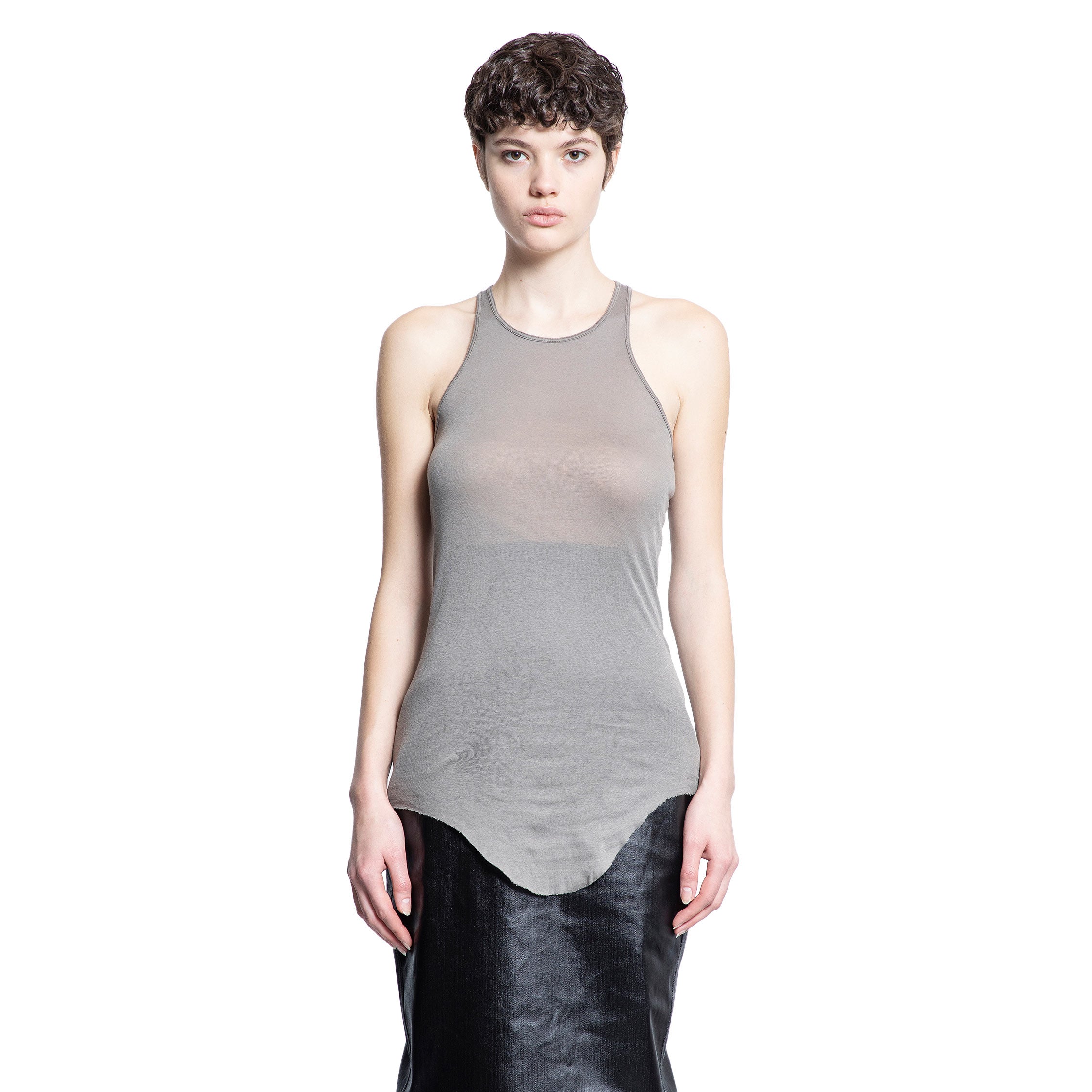 RICK OWENS WOMAN GREY T-SHIRTS & TANK TOPS