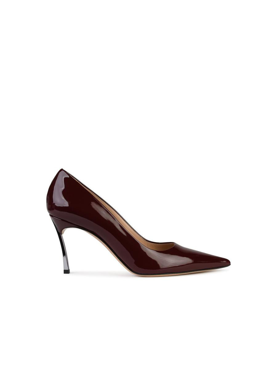 Casadei 'Superblade' Burgundy Shiny Leather Pumps