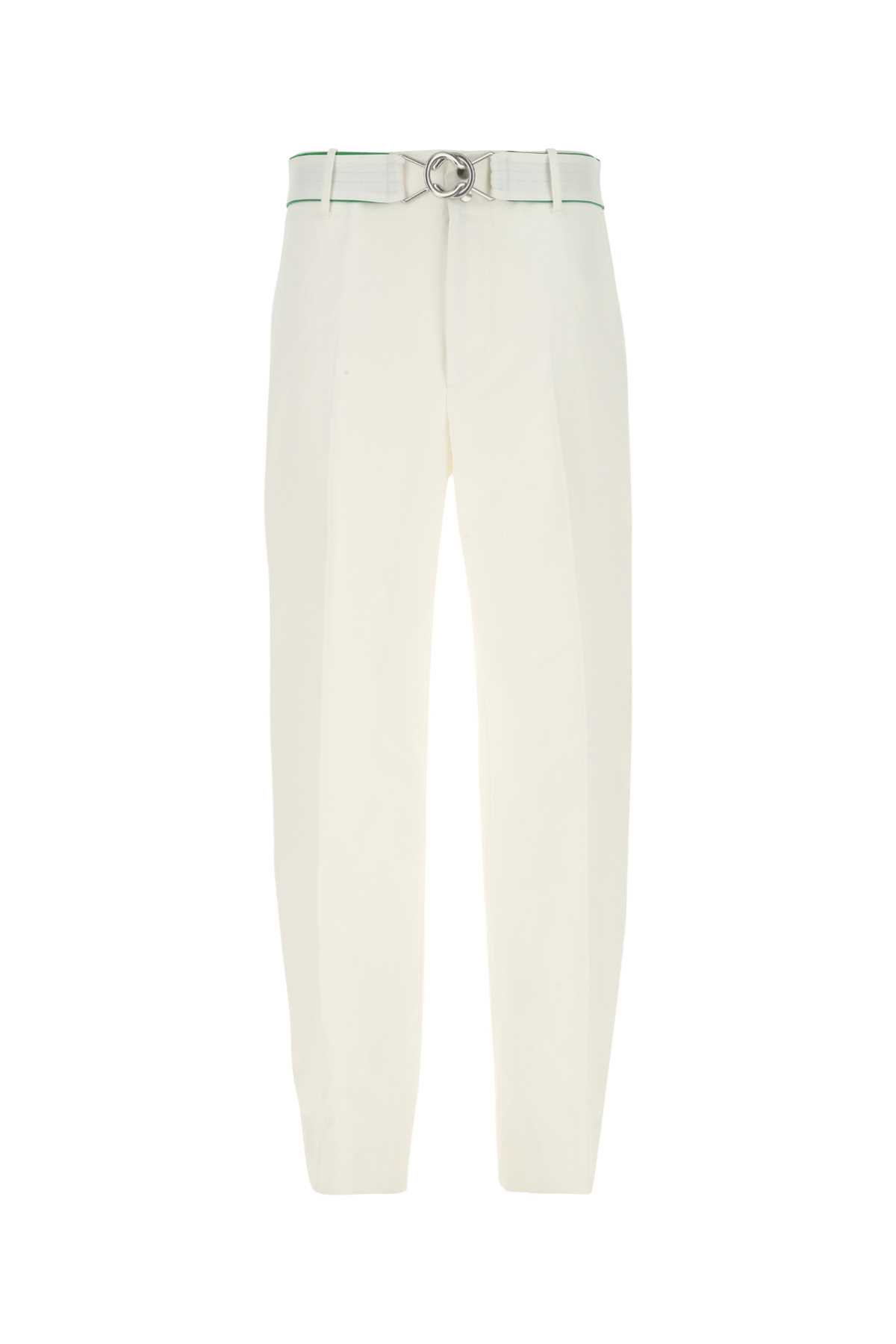 Bottega Veneta White Cotton Wide-leg Pant