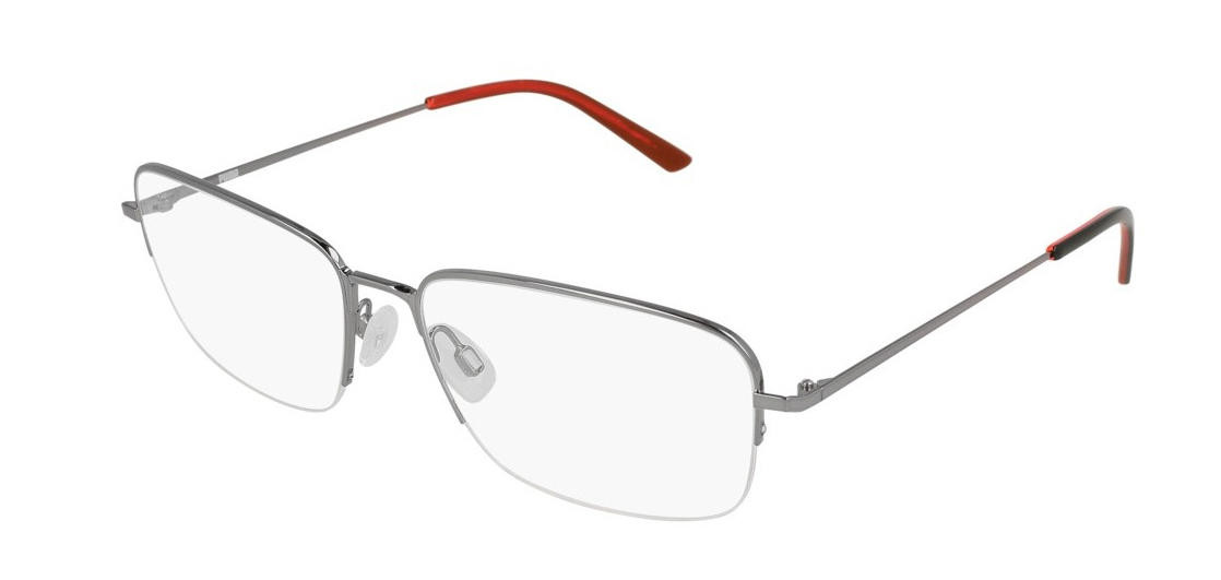 Puma Ruthenium Rectangular Semi rim 61mm Men's Eyewear PU0182O 010