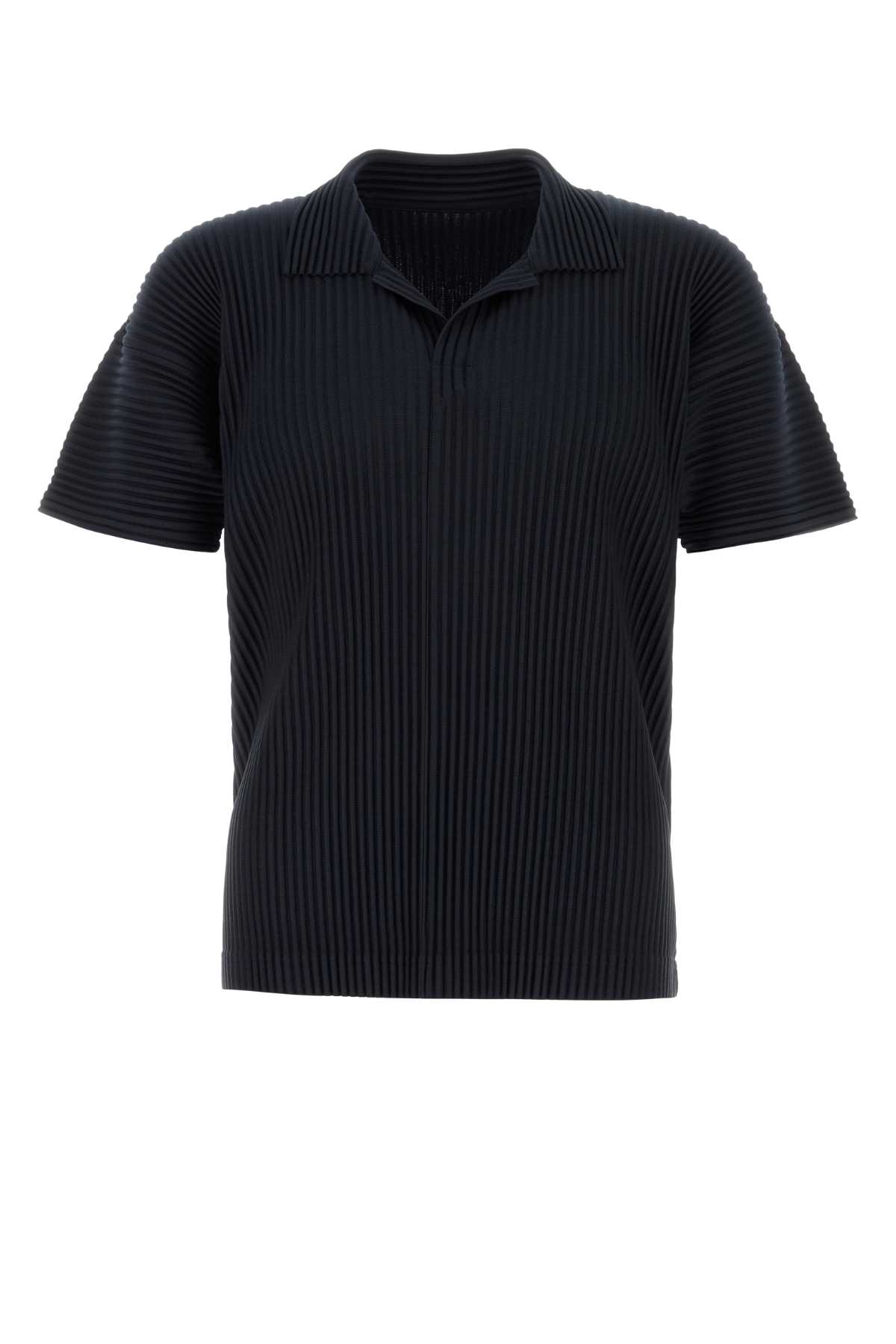 Homme Plissé Issey Miyake 午夜蓝聚酯纤维Polo衫