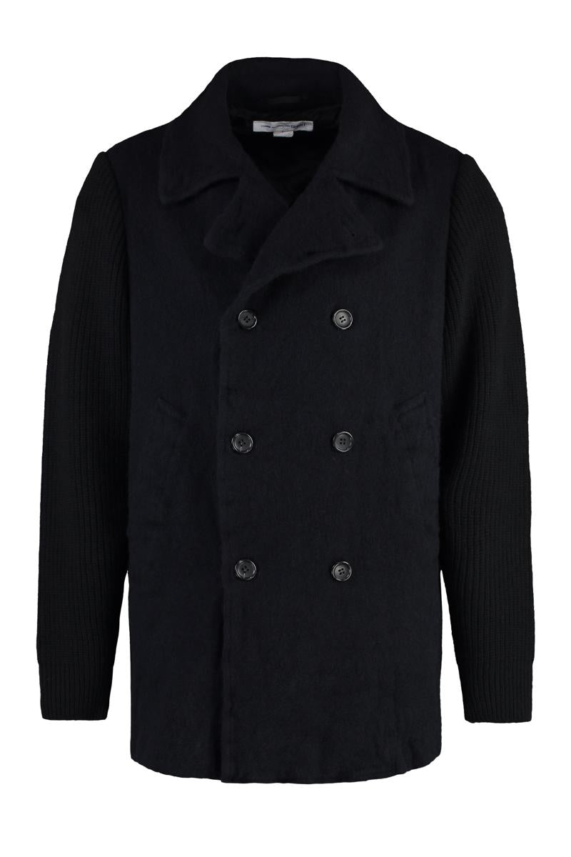 Comme Des Garçons 羊毛混纺海军呢大衣