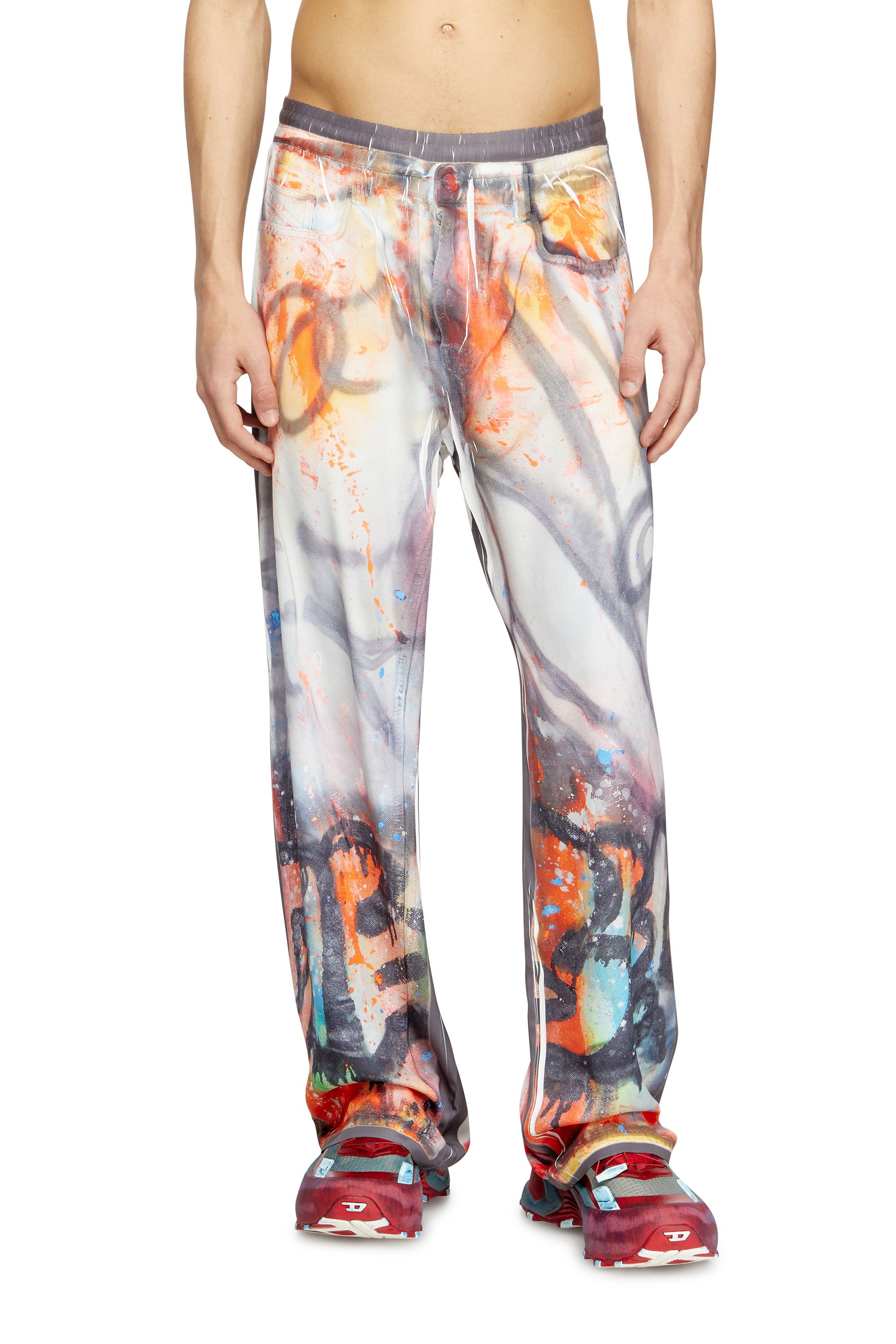 Diesel - Relaxed pant with graffiti print - Pants - Unisex - Grey