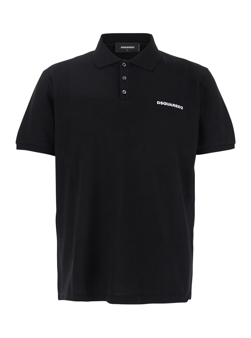 Dsquared2 黑色经典领胸前Logo字母印花棉质女士Polo衫