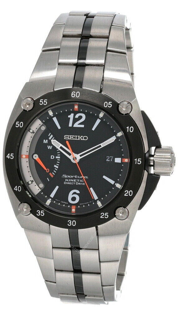 Seiko Sportura Kinetic Direct Drive SS Men's Watch SRG005