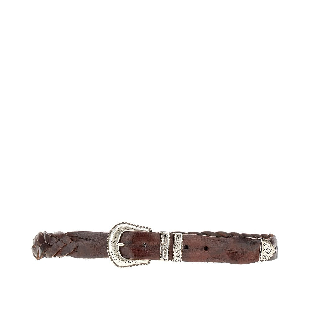 GIANNIFRANCO BELTS Braided leather belt Man
