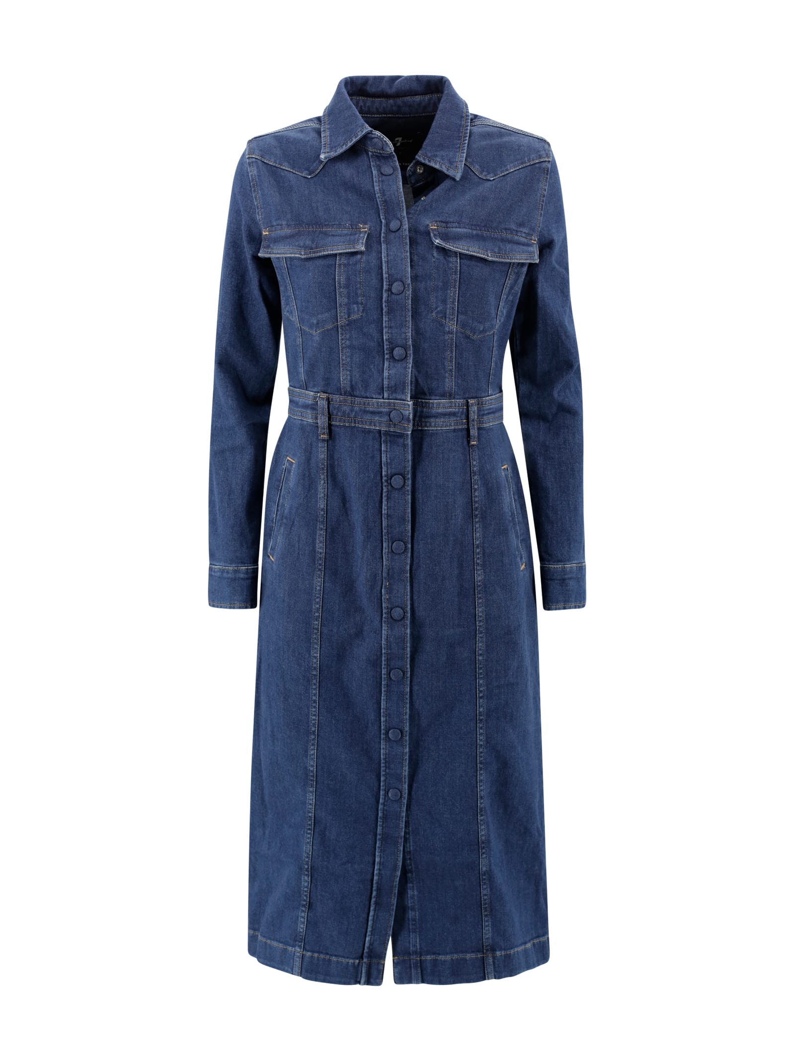 7 For All Mankind 奢华中长款连衣裙