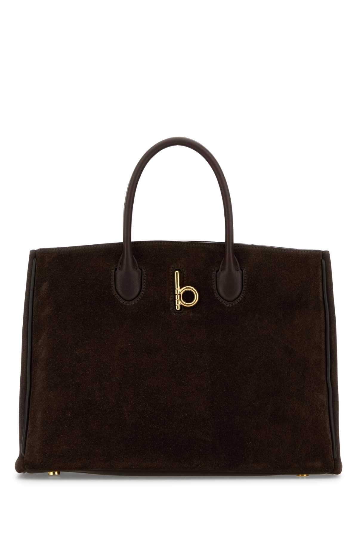 Burberry 棕色麂皮小号摇马手袋