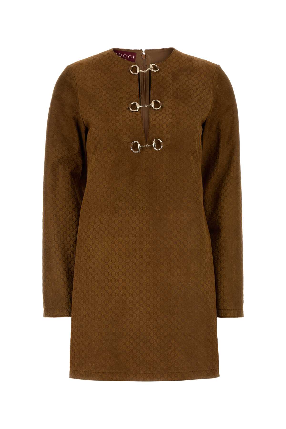 Gucci 棕色麂皮连衣裙