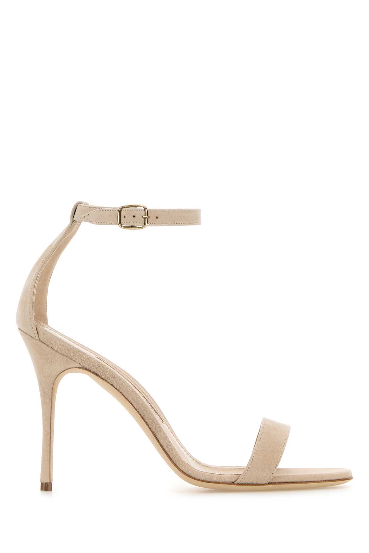 Manolo Blahnik 裸粉色麂皮 Chaos 凉鞋