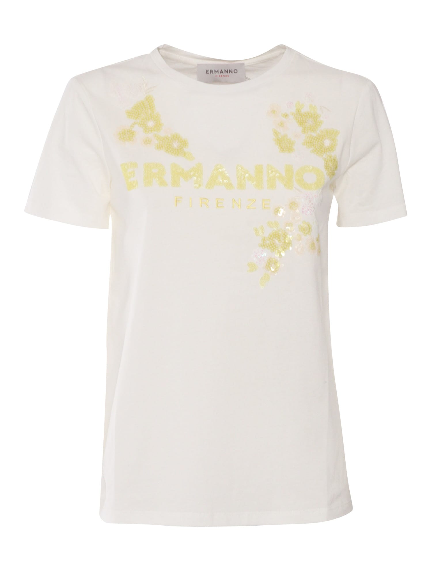 Ermanno Ermanno Scervino Crew Neck T-shirt With Embroidery