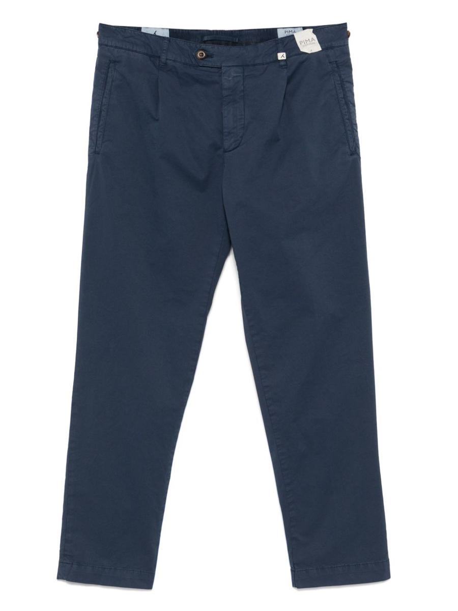 Myths Navy Blue Cotton Blended Trousers