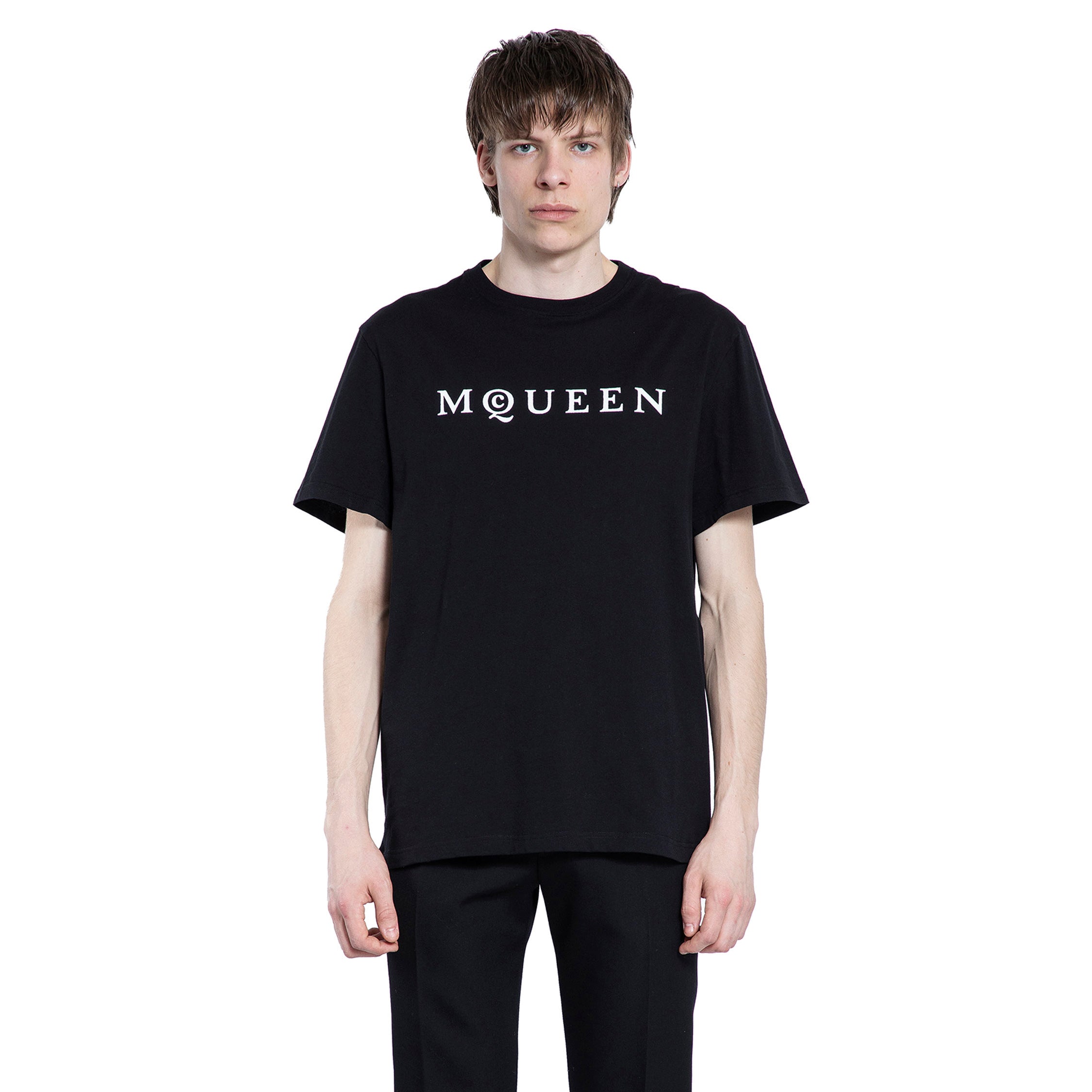 ALEXANDER MCQUEEN MAN BLACK T-SHIRTS & TANK TOPS
