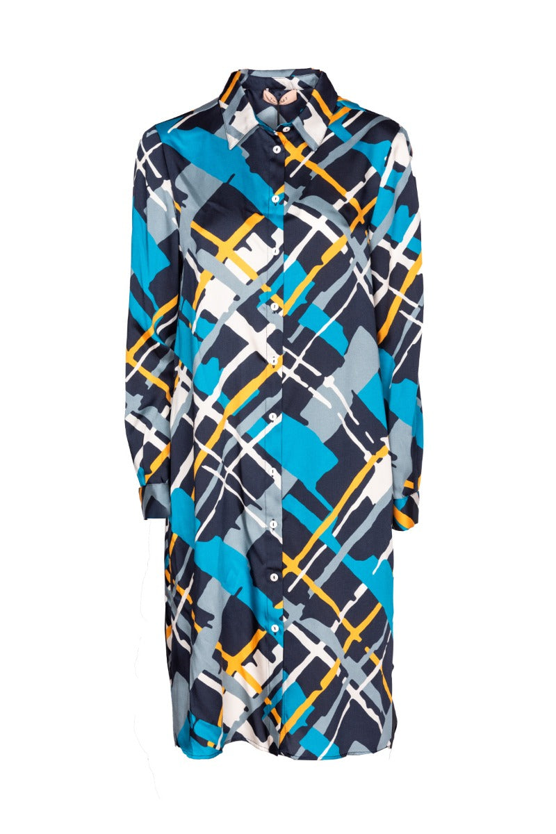 Twinset Abito Chemisier con Fantasia Multi colour