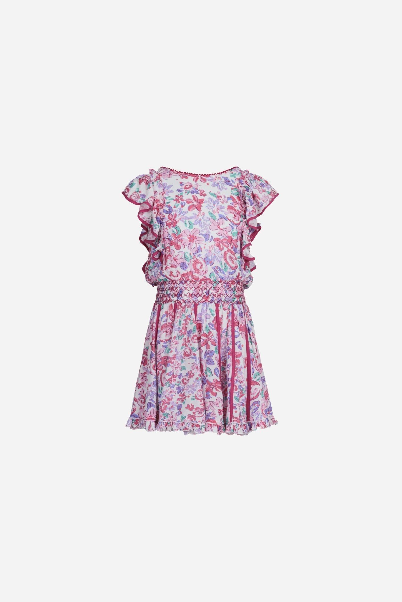 Mini Dress Kikka for girls - Pink Garden Rose