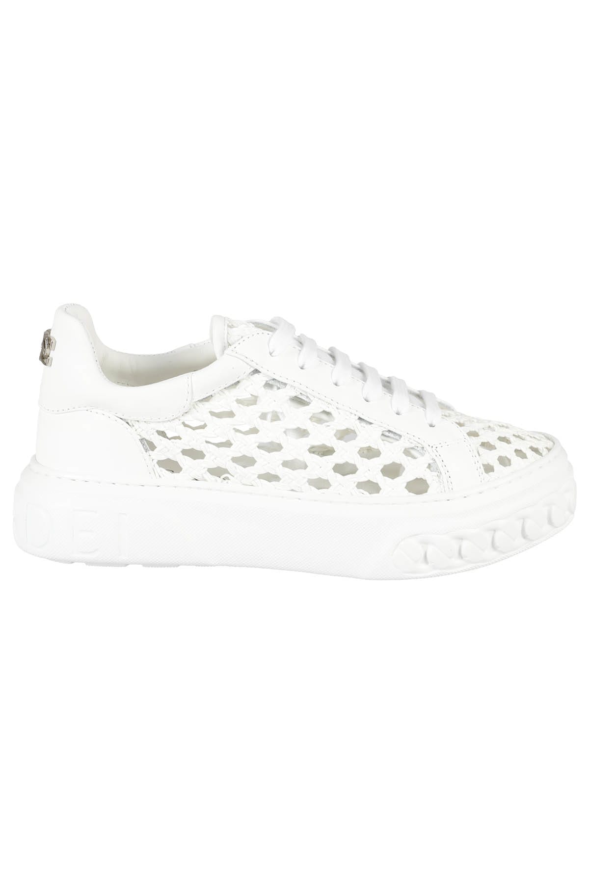 Casadei Perforated Leather Sneaker With Maxi Logo
