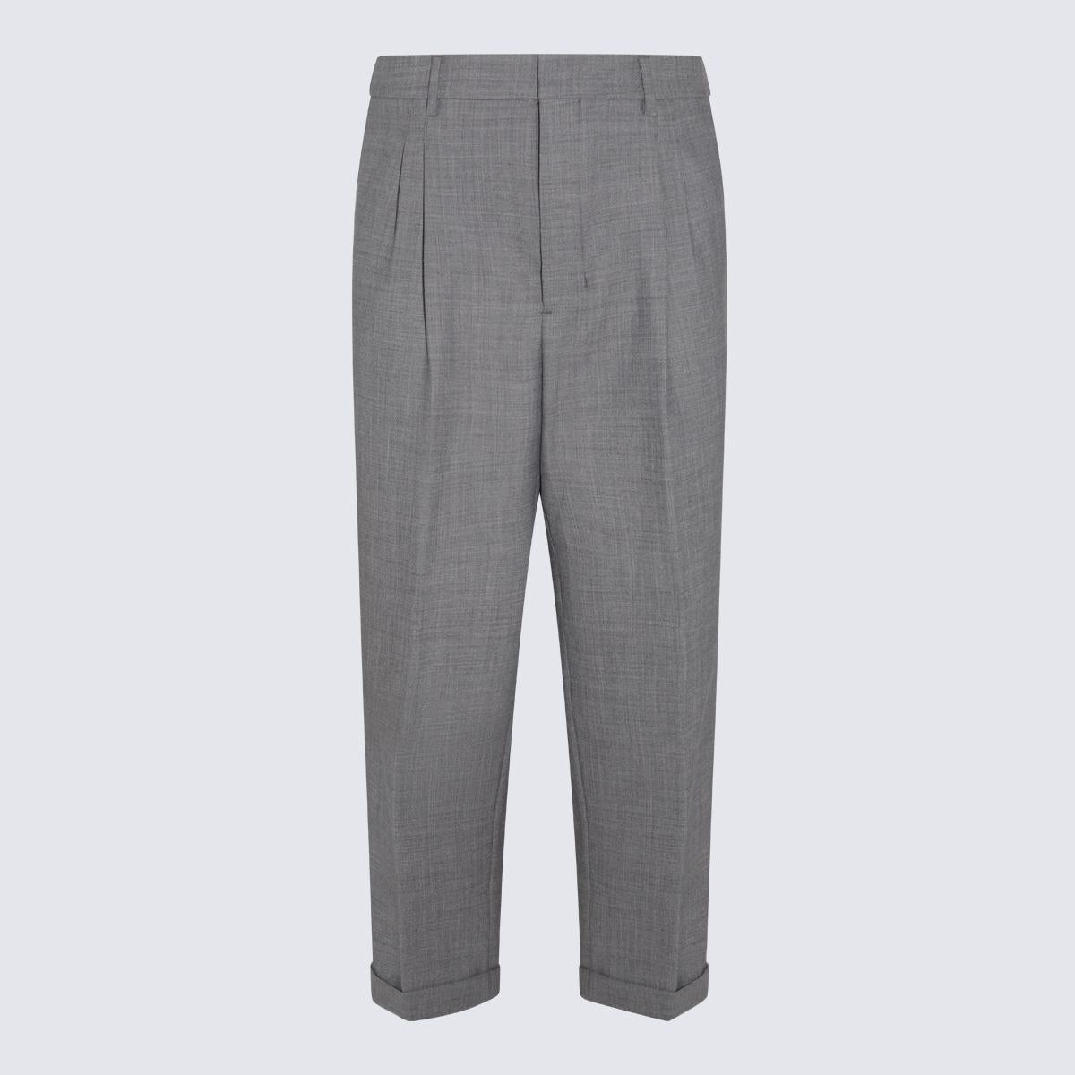 AMI Paris Grey Wool Blend Pants