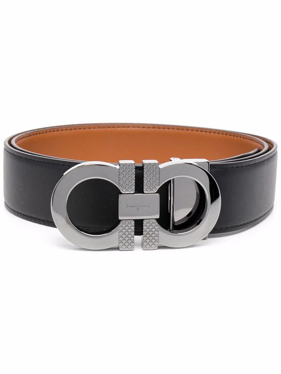 Salvatore Ferragamo Knurled Buckle Reversible Gancini Belt Accessories