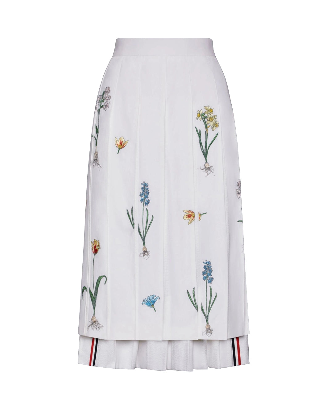 Knee Length Floral Pleated Skirt