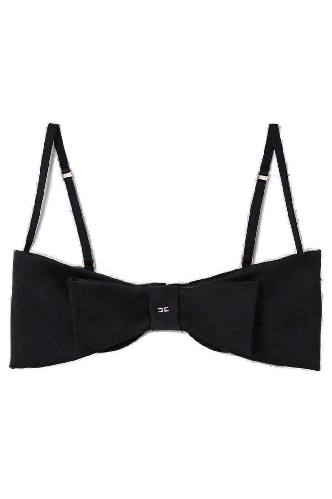 Elisabetta Franchi Bow Detailed Logo Embellished Top