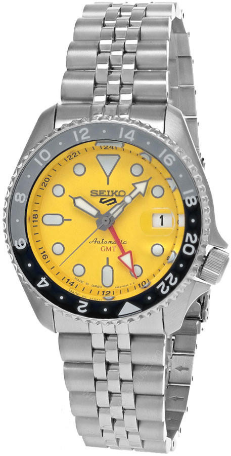 SEIKO 5 Sports SKX Sports Style GMT Series 42.5MM Yellow Dial Men's Watch SSK017