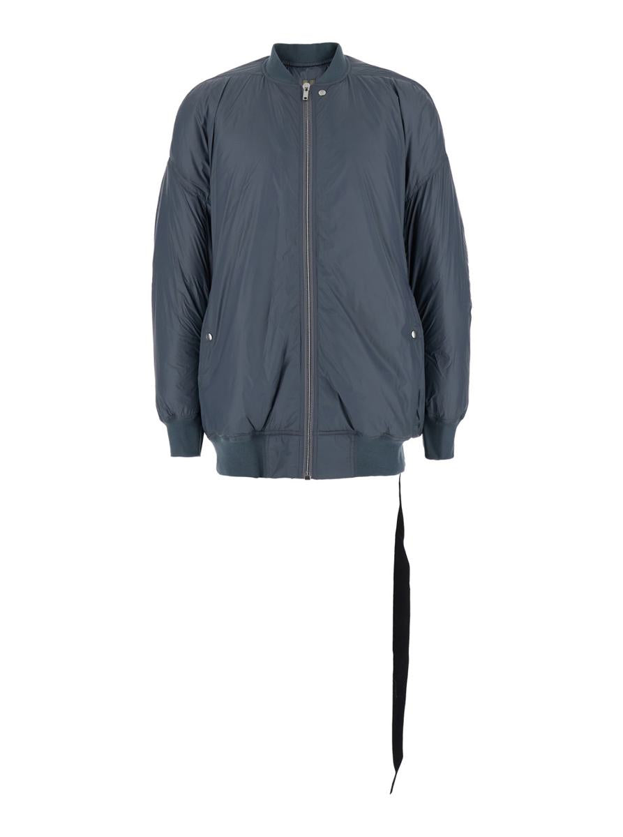 Grey 'Jumbo Flight' Bomber Jacket With Strap Detail In Tech Fabric Man