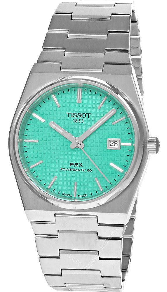 TISSOT PRX AUTO 35MM SS Light Green Dial Unisex Watch T137.207.11.091.01 / T1372071109101