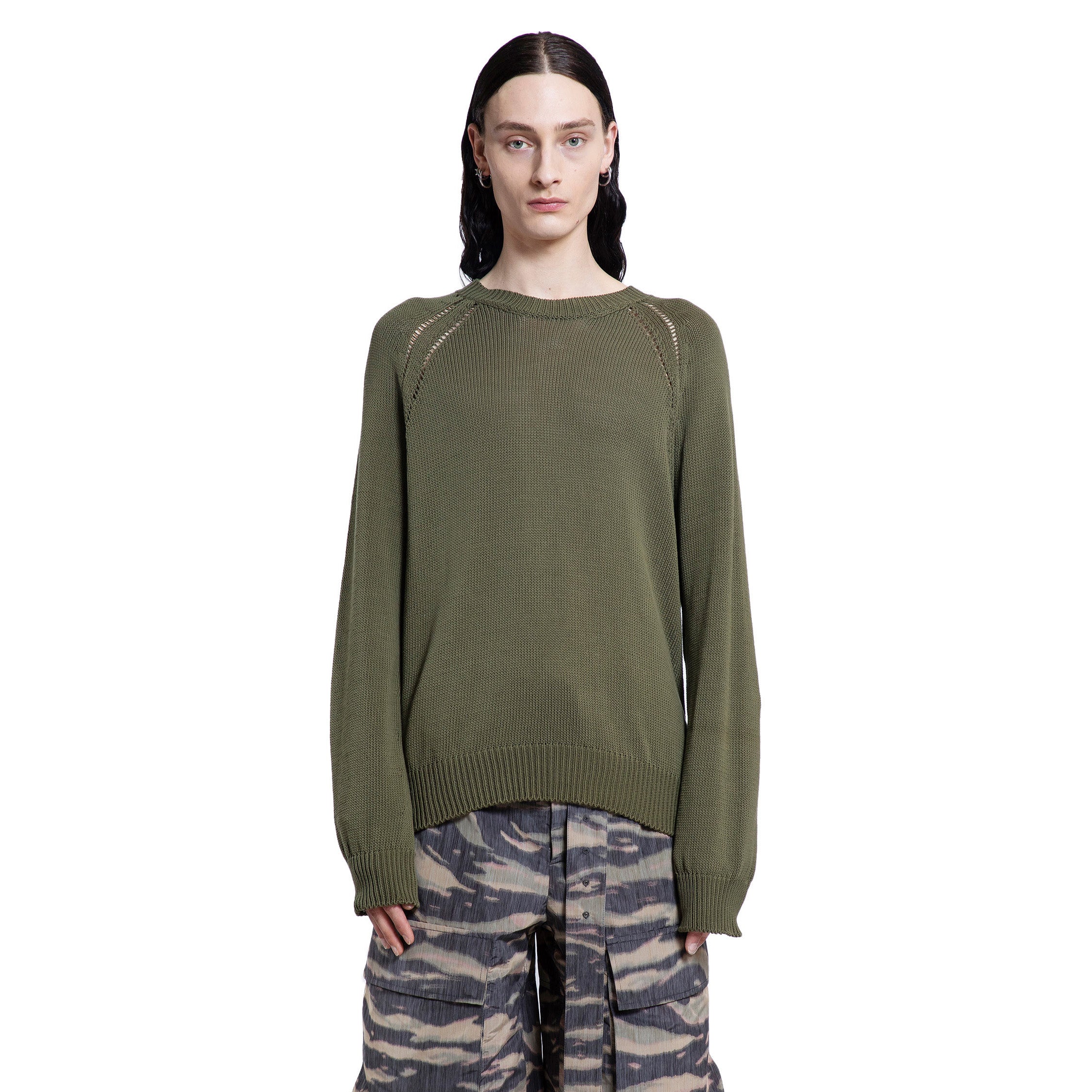 JIL SANDER MAN GREEN KNITWEAR