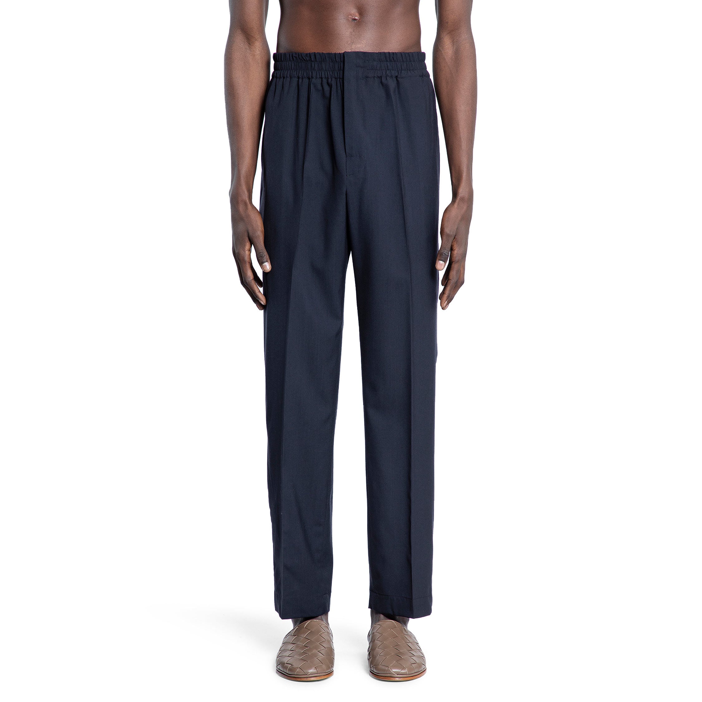 BOTTEGA VENETA MAN BLUE TROUSERS