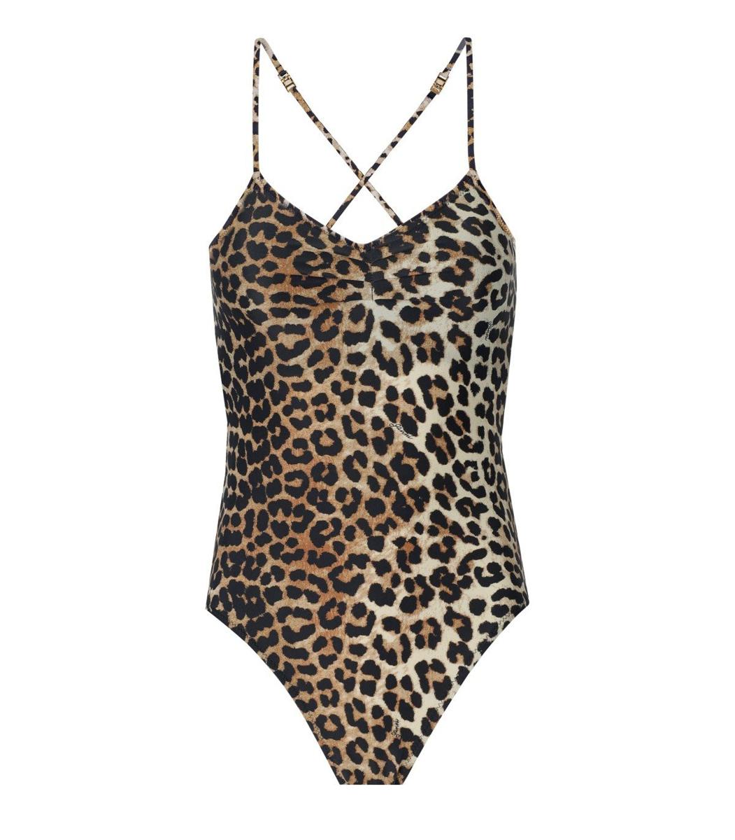 Ganni Leopard-Print Swimsuit