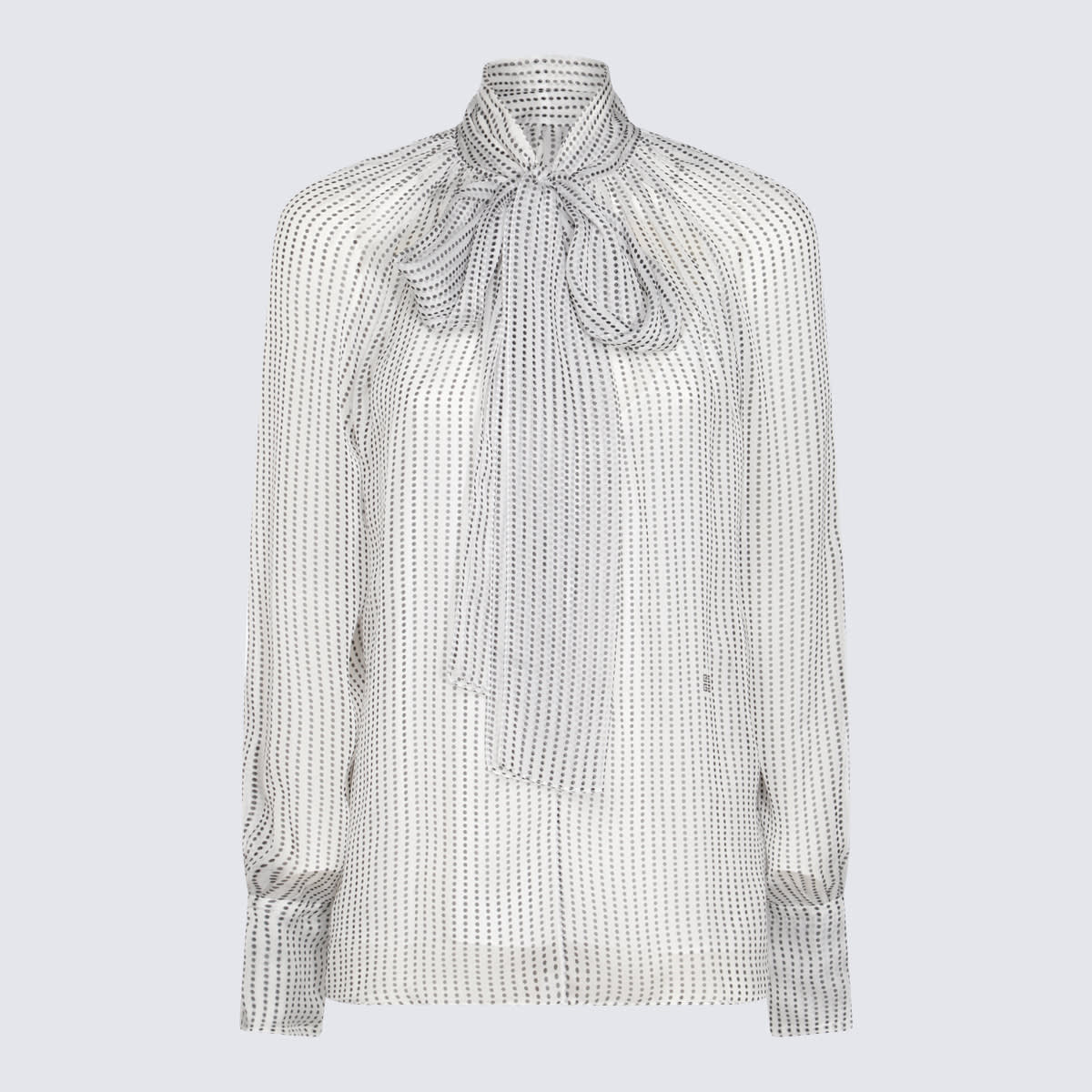 Givenchy White And Grey Silk Shirt