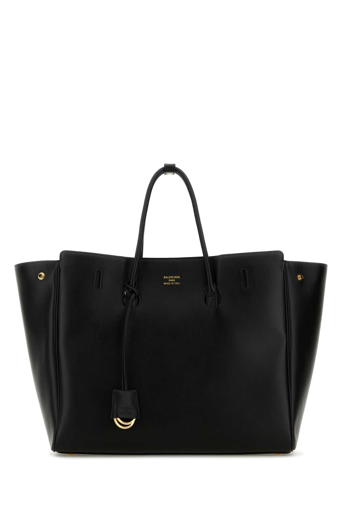 Balenciaga Black Leather Carry All Hampton Shopping Bag
