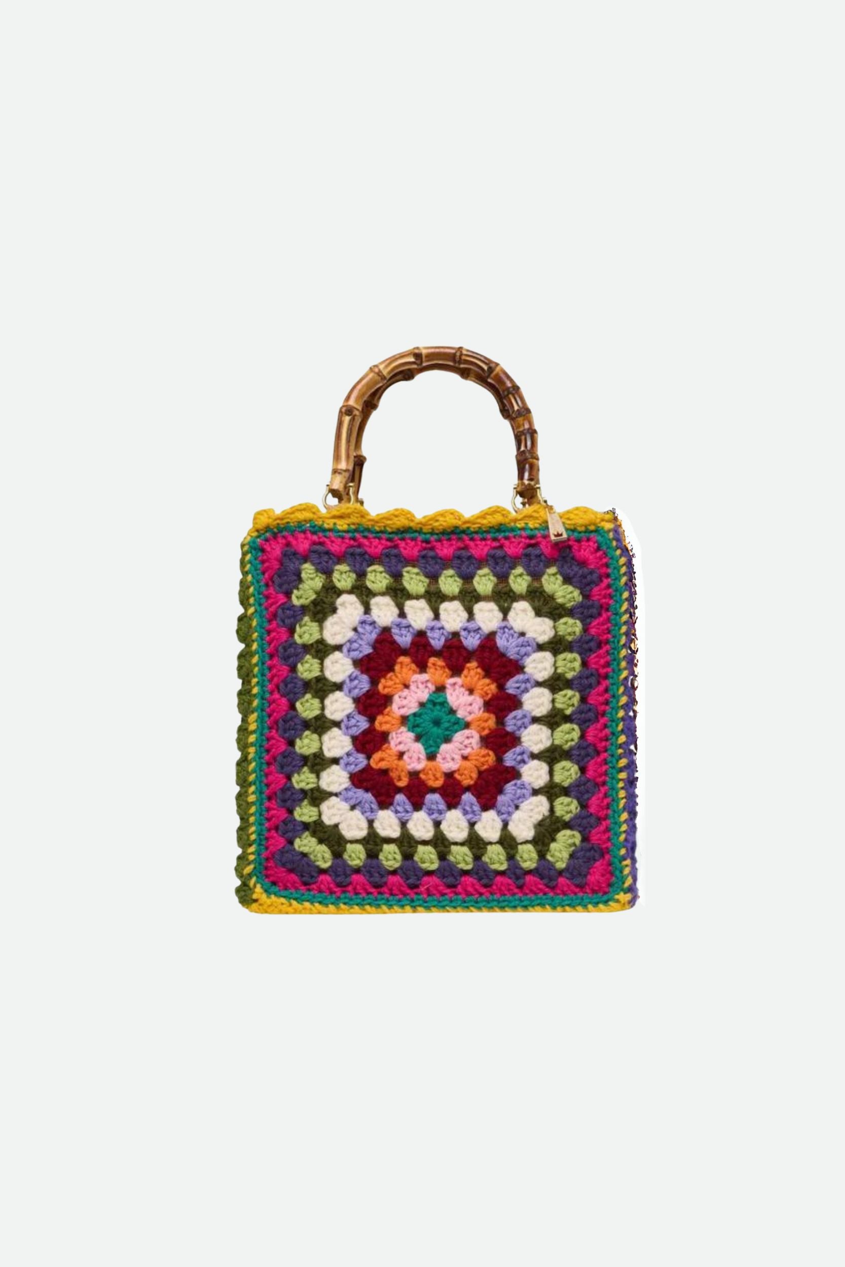La Milanesa Borsa Crochet Lana Media多色