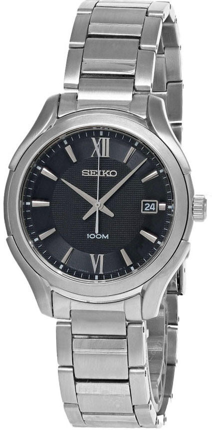 SEIKO Quartz 38MM Black Dial SS Men's Watch SGEF69P1